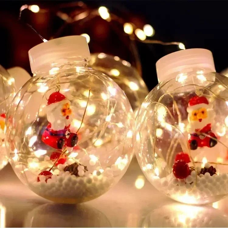 10PCS LED Christmas Curtain Lamp Fairy Snowman Wishing Ball Lamp String Christmas Window Decoration Christmas Light Room - Axooms