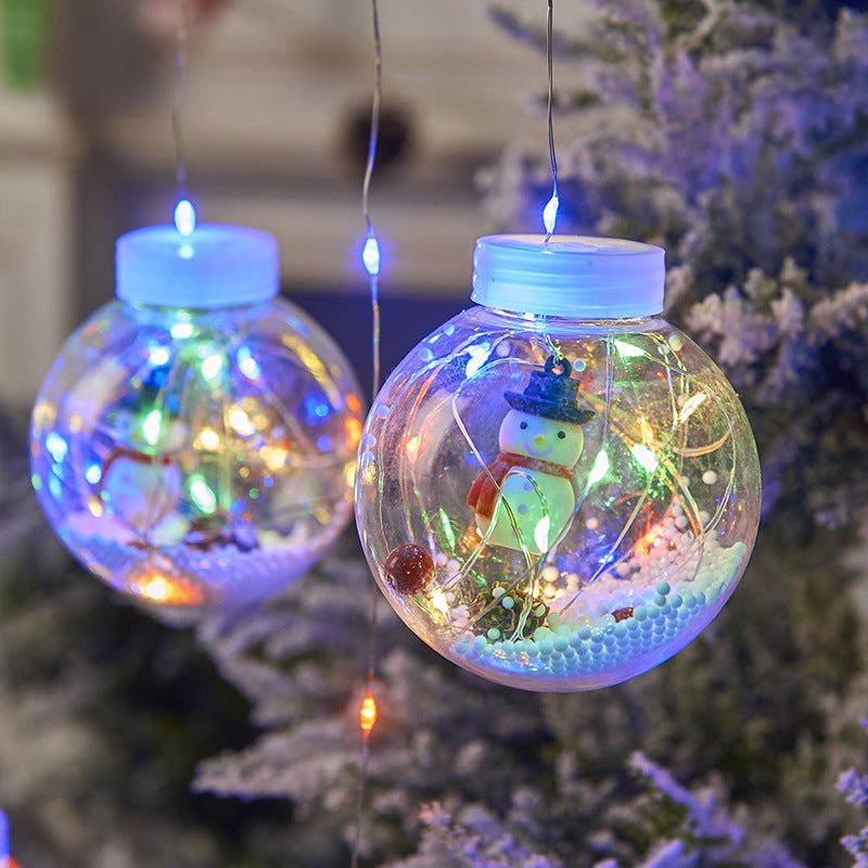 10PCS LED Christmas Curtain Lamp Fairy Snowman Wishing Ball Lamp String Christmas Window Decoration Christmas Light Room - Axooms