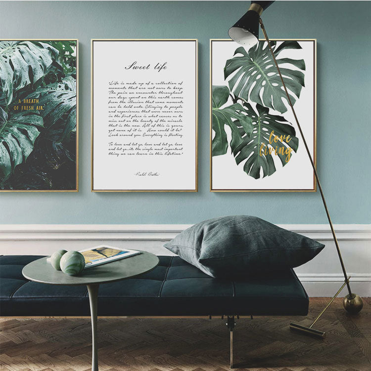 Green plant drawing in living room