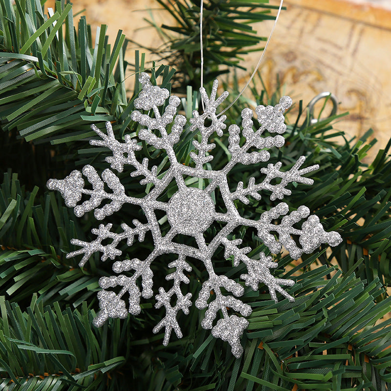 Christmas decorations, acrylic 10CM snowflakes, Christmas necessities, Christmas tree hanger powder wholesale