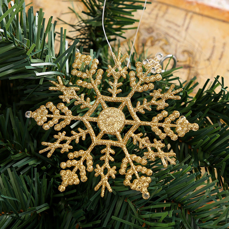 Christmas decorations, acrylic 10CM snowflakes, Christmas necessities, Christmas tree hanger powder wholesale