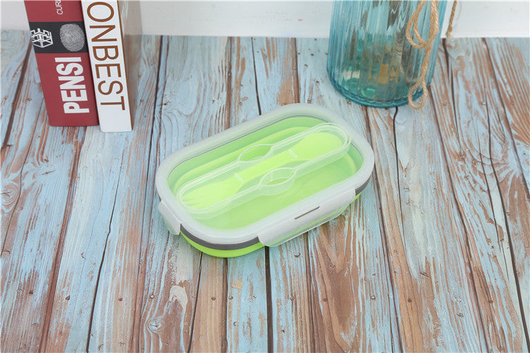 Retractable folding lunch box bento box