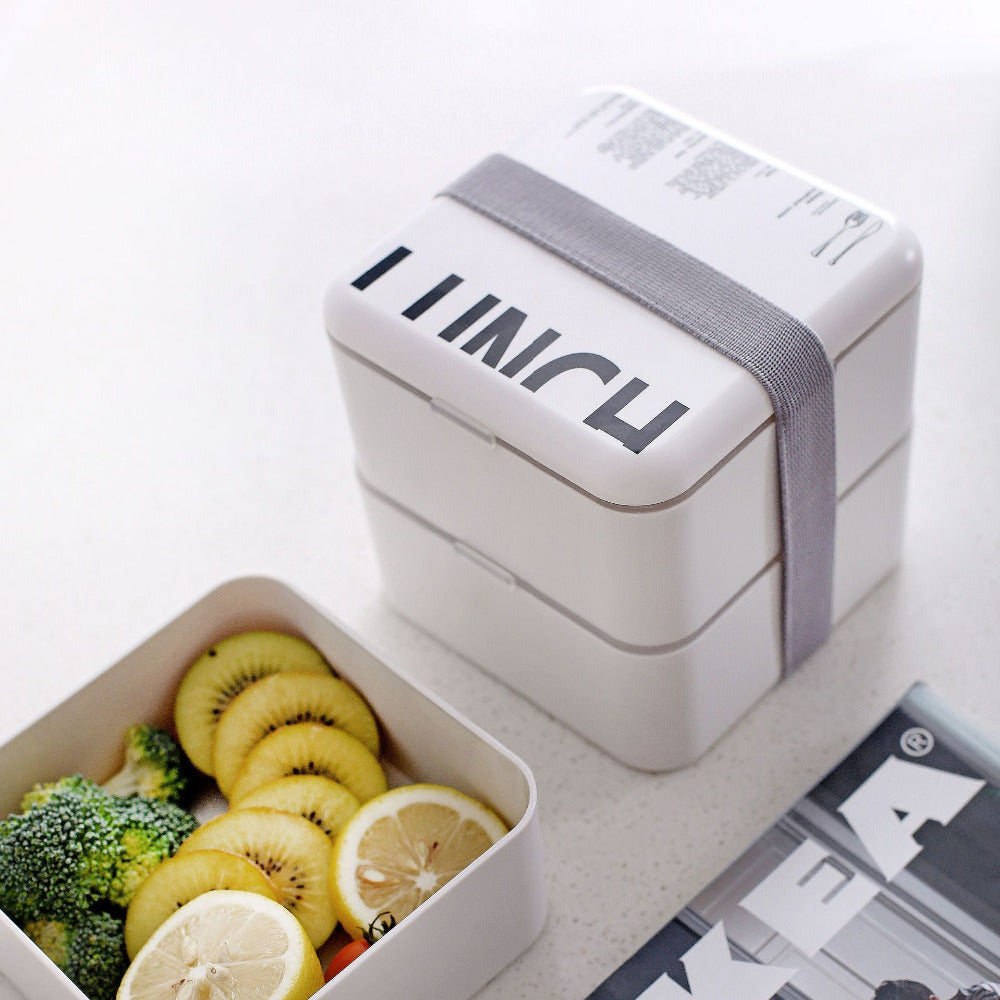Lunch Box Square 2Layer Portable Bento Box