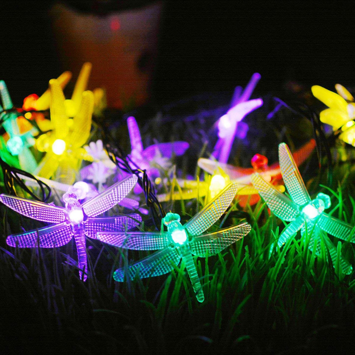 Outdoor Christmas Decoration Lights 20 LEDs 30 LEDs 50 LED Solar Dragonfly String Lights