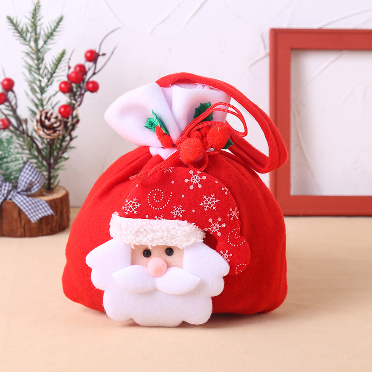 Christmas Decoration Christmas gift bag cloth bag backpack brushed Santa Snowman gift candy