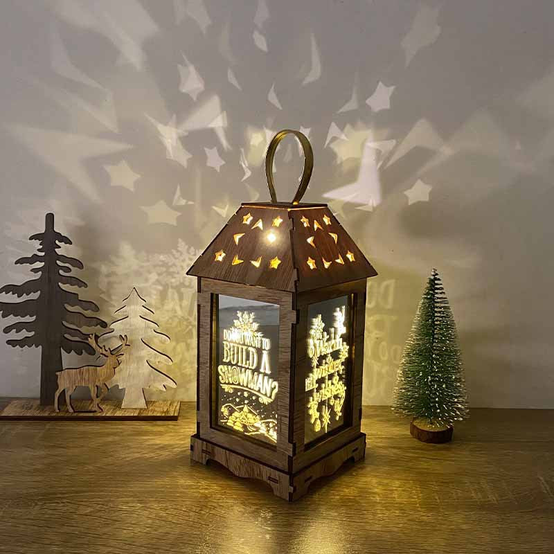 Christmas decoration led wind lantern pattern can be customized creative ornaments portable lantern holiday lights