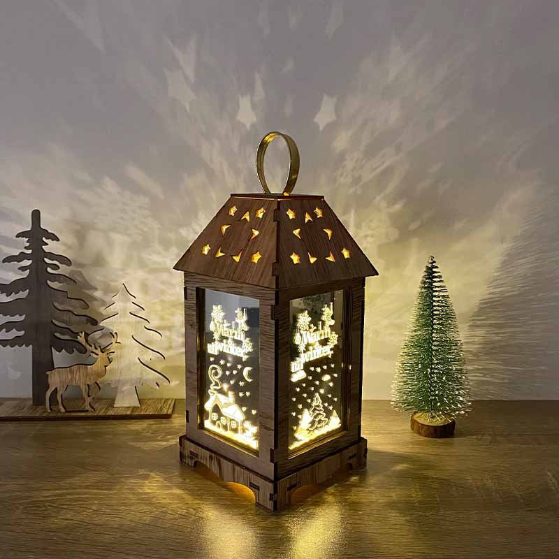 Christmas decoration led wind lantern pattern can be customized creative ornaments portable lantern holiday lights