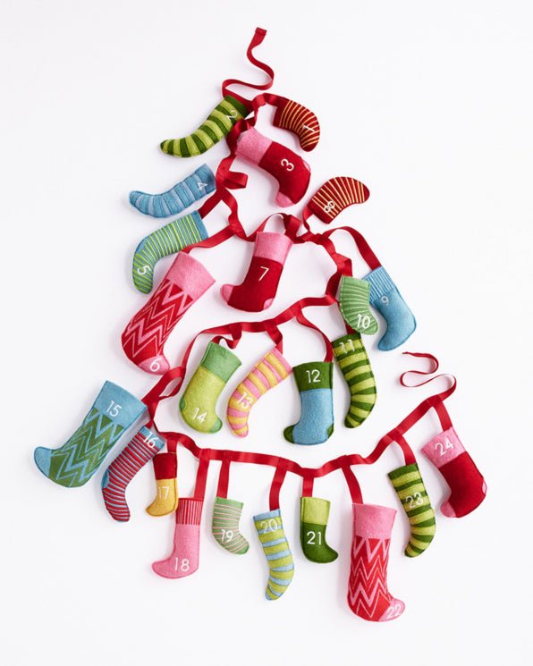 24 Christmas Wool Sock Ornaments Handmade - Axooms