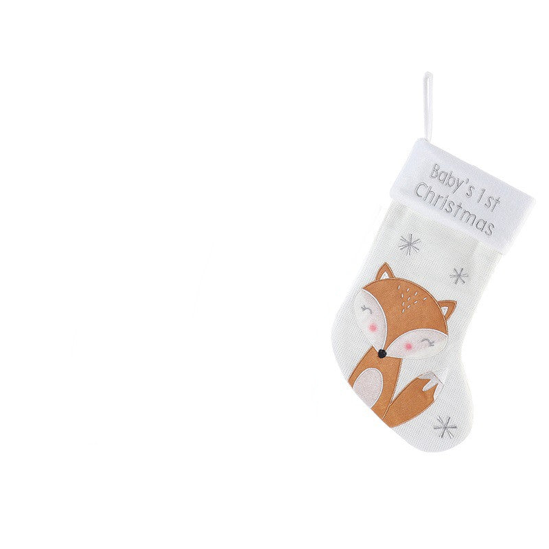 Christmas Fox Wool Gift Christmas Stockings