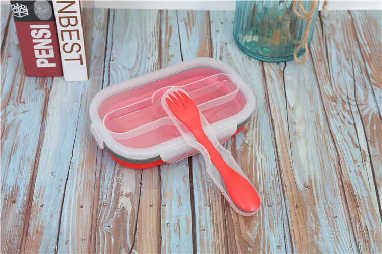 Retractable folding lunch box bento box