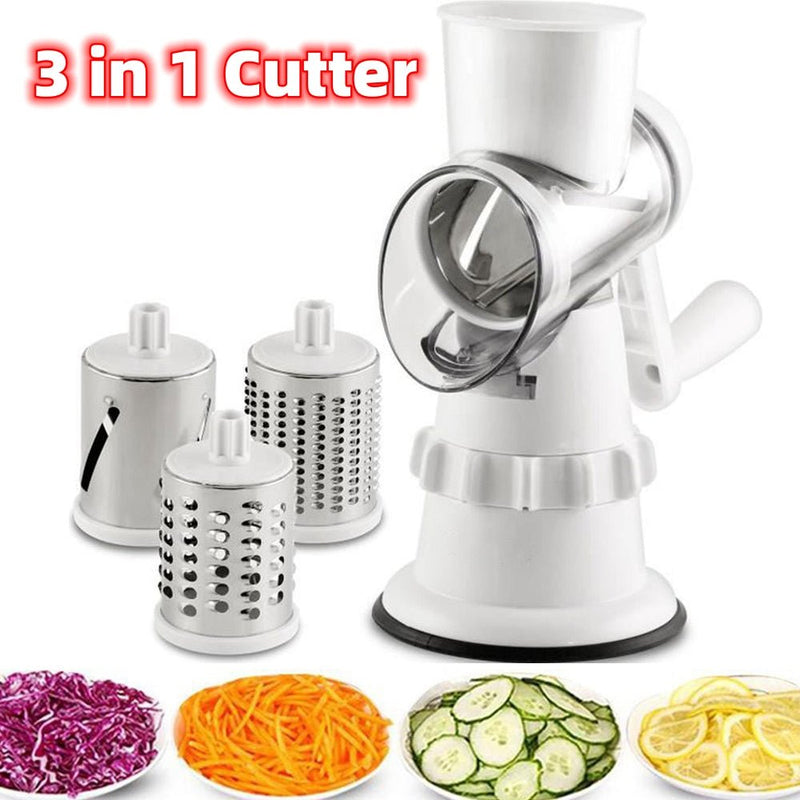 3 In 1 Vegetable Slicer Manual Kitchen Accessories Grater For Vegetable Cutter Round Chopper Mandolin Shredder Potato Home Kitchen Supplies Kitchen Gadgets - Axooms