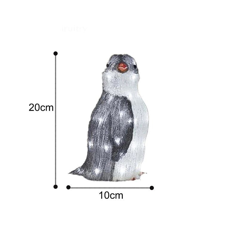 3D Light Up Penguin Sculpture Christmas Decoration Ornament - Solar Powered - Axooms