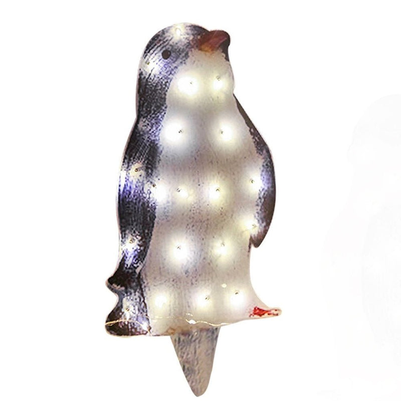 3D Light Up Penguin Sculpture Christmas Decoration Ornament - Solar Powered - Axooms