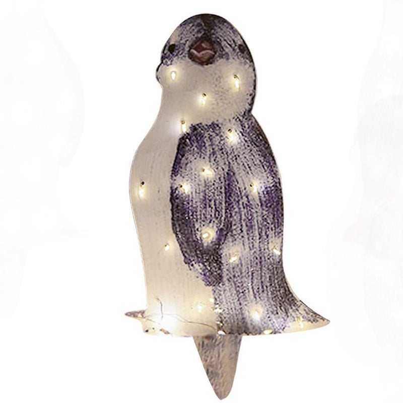 3D Light Up Penguin Sculpture Christmas Decoration Ornament - Solar Powered - Axooms