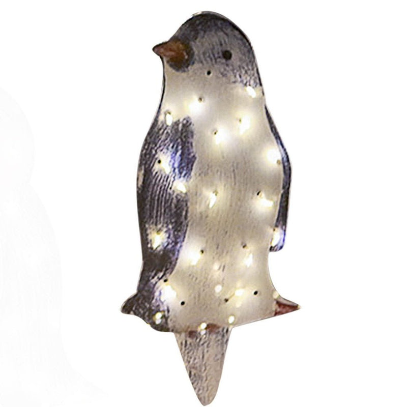 3D Light Up Penguin Sculpture Christmas Decoration Ornament - Solar Powered - Axooms