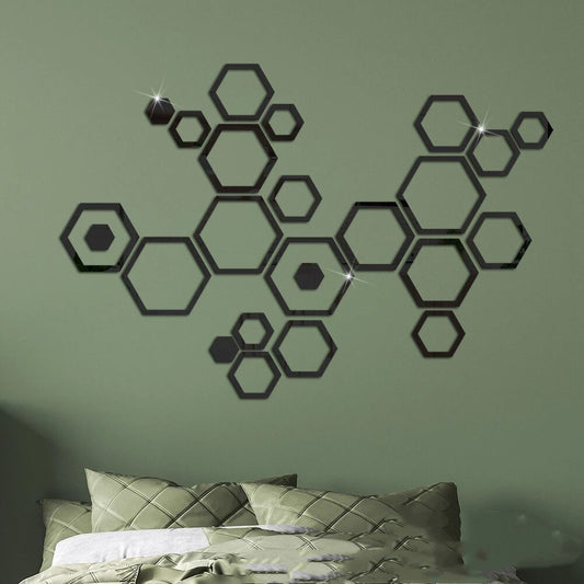 Living Room Hexagon Acrylic Wall Stickers