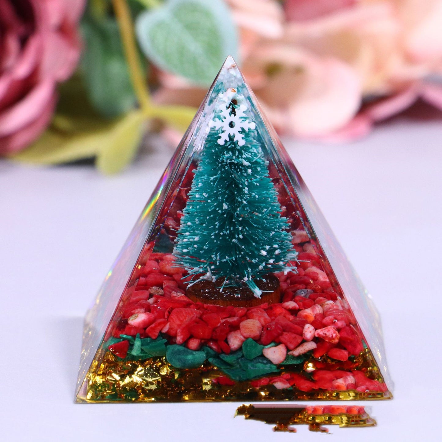 Crystal Pyramid Christmas Handmade Ornaments