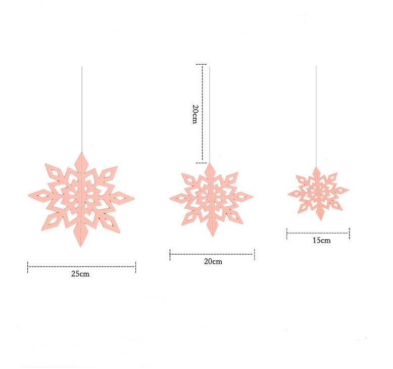 6 Pcs/Set Cardboard 3D Hollow Snowflake Hanging Ornaments New Year&