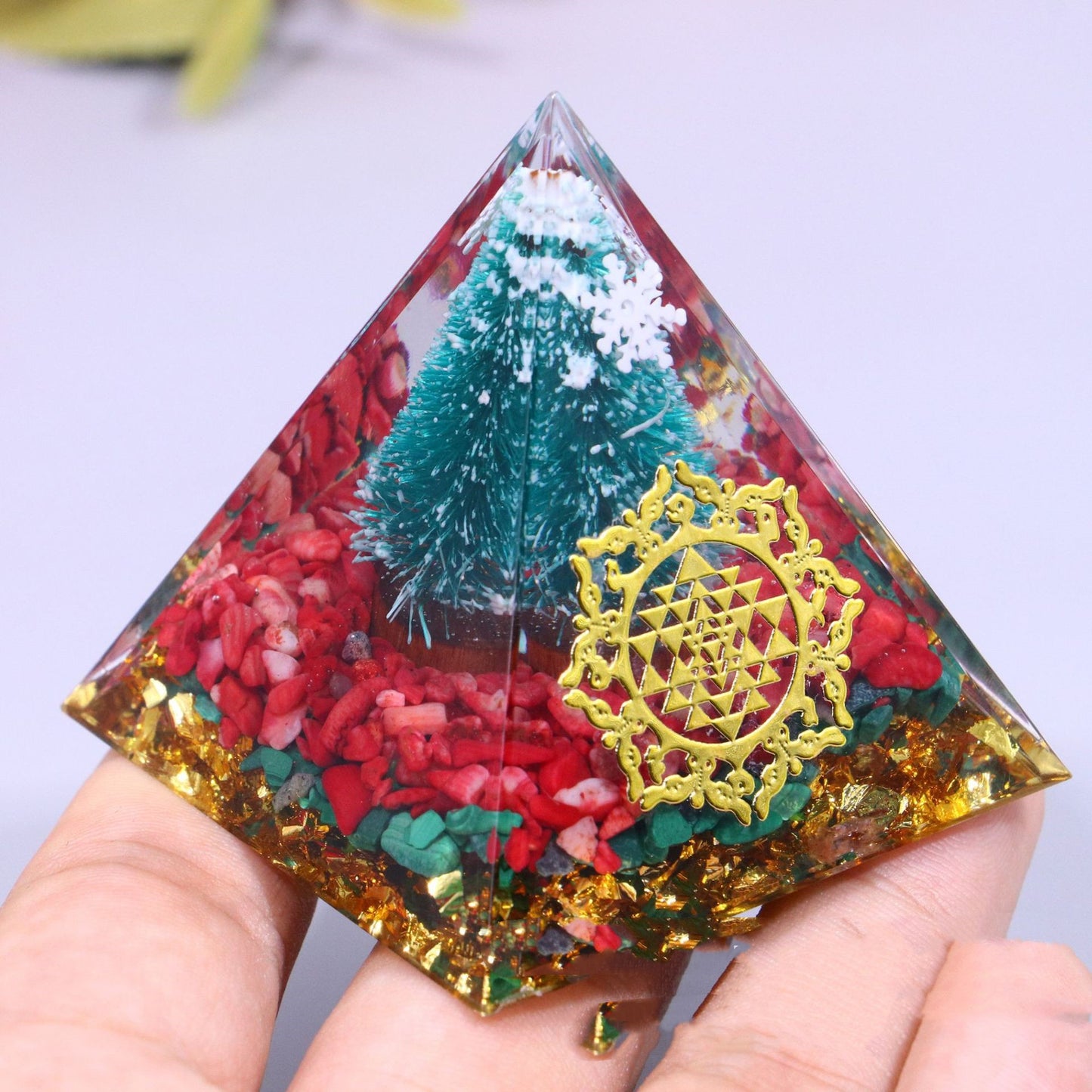 Crystal Pyramid Christmas Handmade Ornaments