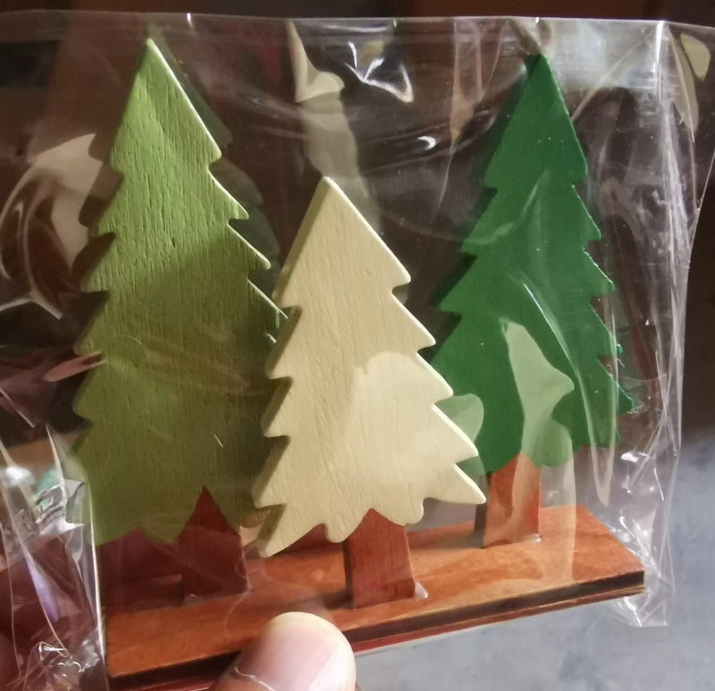 Wooden Christmas Pine Ornaments