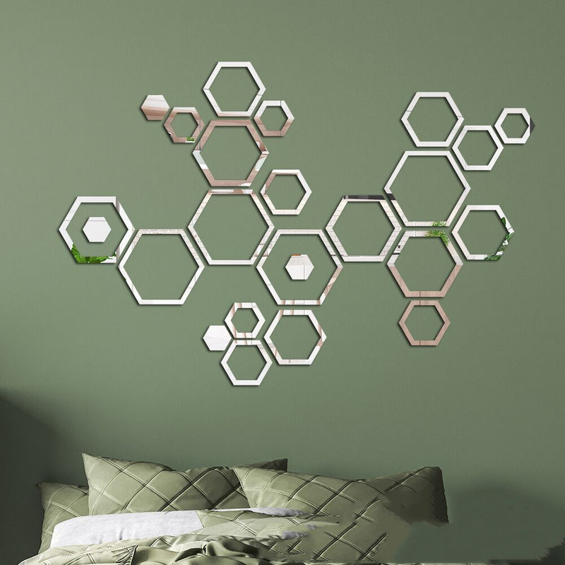 Living Room Hexagon Acrylic Wall Stickers