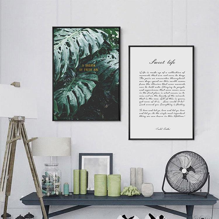 Green plant drawing in living room