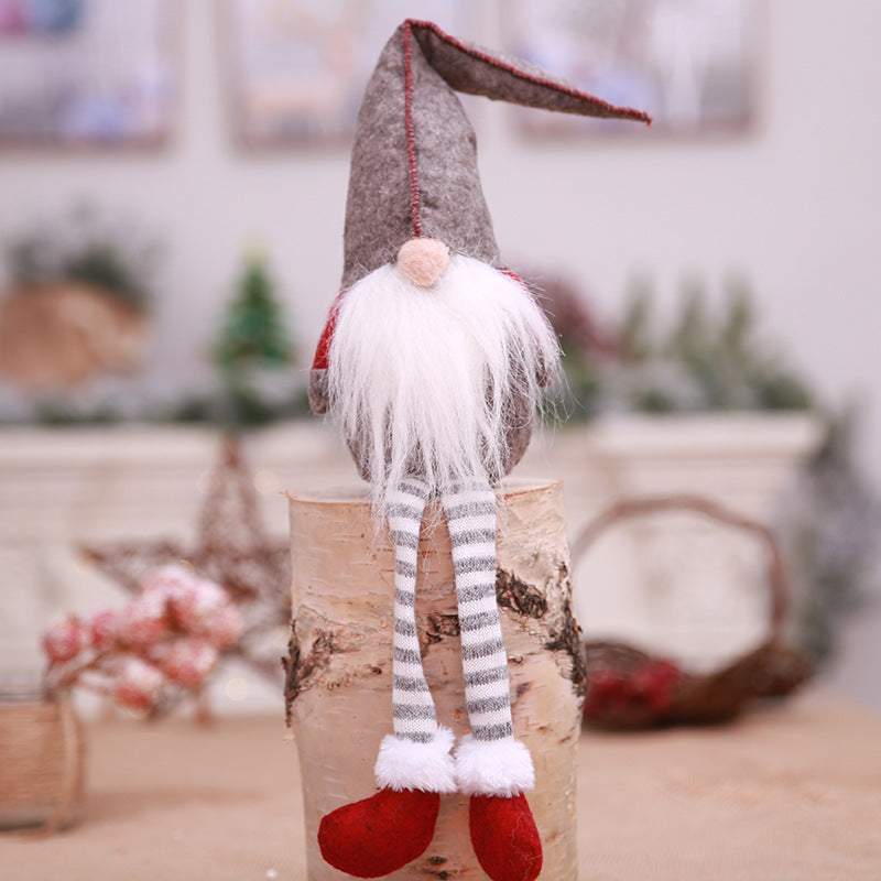 Christmas decorations, European and American style, small forest, old man, no face doll, figurine decoration, window display