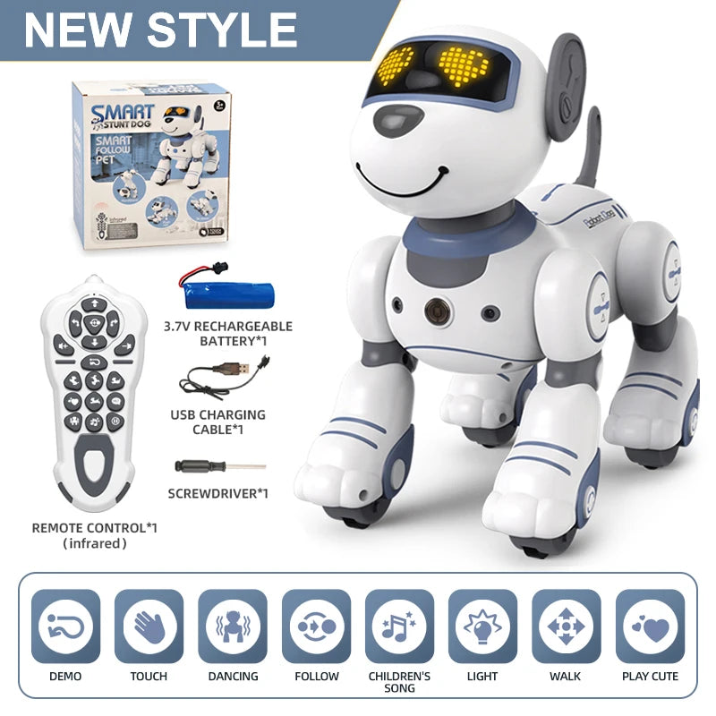 Funny RC Robot Electronic Dog Stunt Dog Voice Command Programmable Touch-sense Music Song Robot Dog for Children&#039;s Toys
