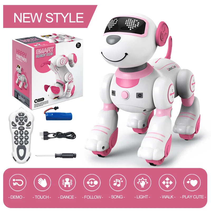 Funny RC Robot Electronic Dog Stunt Dog Voice Command Programmable Touch-sense Music Song Robot Dog for Children&