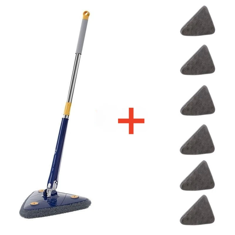 New Iengthened Triangular Mop 360-Degree Telescopic Rotatable Adjustable Floor Cleaning Mop Absorbent Wet And Dry Dual-use Clean