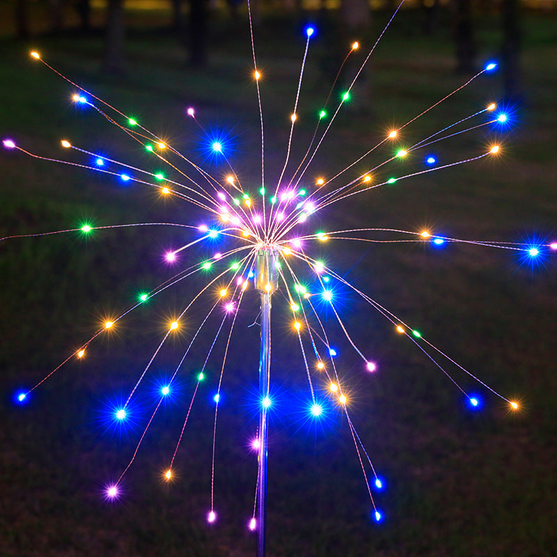 LED Solar Ground Fireworks Lights Outdoor Lawn Garden Christmas Decoration Copper Wire Lights Dandelion Lights