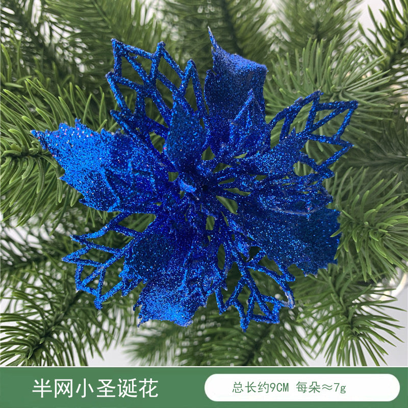 Christmas Decoration Wholesale Christmas Green Onion Powder Belt Hollow Flower Christmas Tree Wreath Ornament Pendant Ornament