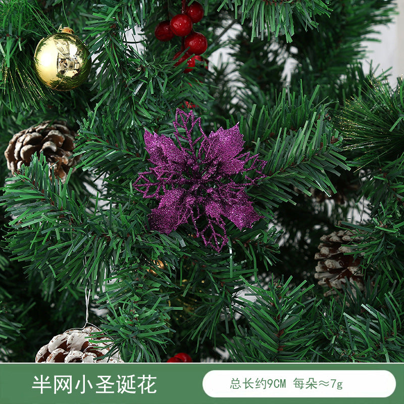 Christmas Decoration Wholesale Christmas Green Onion Powder Belt Hollow Flower Christmas Tree Wreath Ornament Pendant Ornament