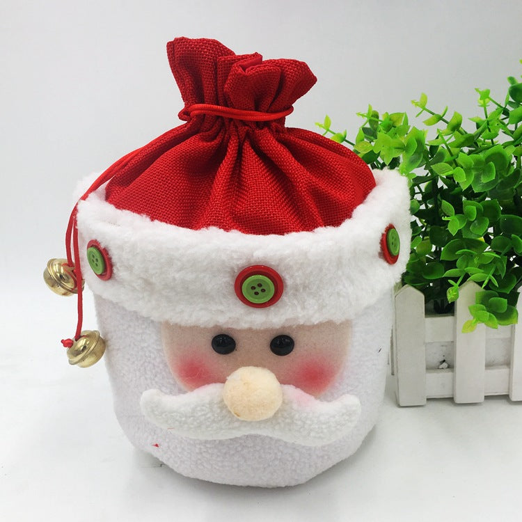 Santa Snowman Gift Candy Bell Bag Christmas Decoration Holiday Gift Bag