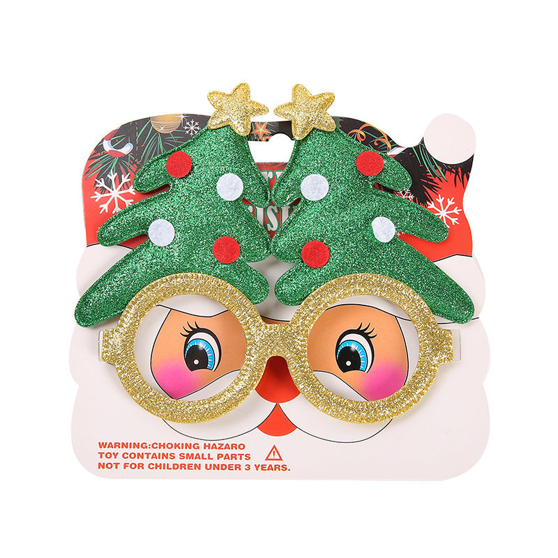 New Christmas Cartoon Headband Adult Children Gift Santa Claus Snowman Antlers Glasses Christmas Decoration Glasses