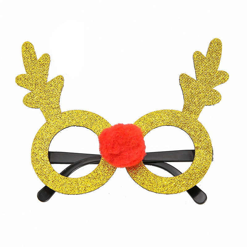 New Christmas Cartoon Headband Adult Children Gift Santa Claus Snowman Antlers Glasses Christmas Decoration Glasses