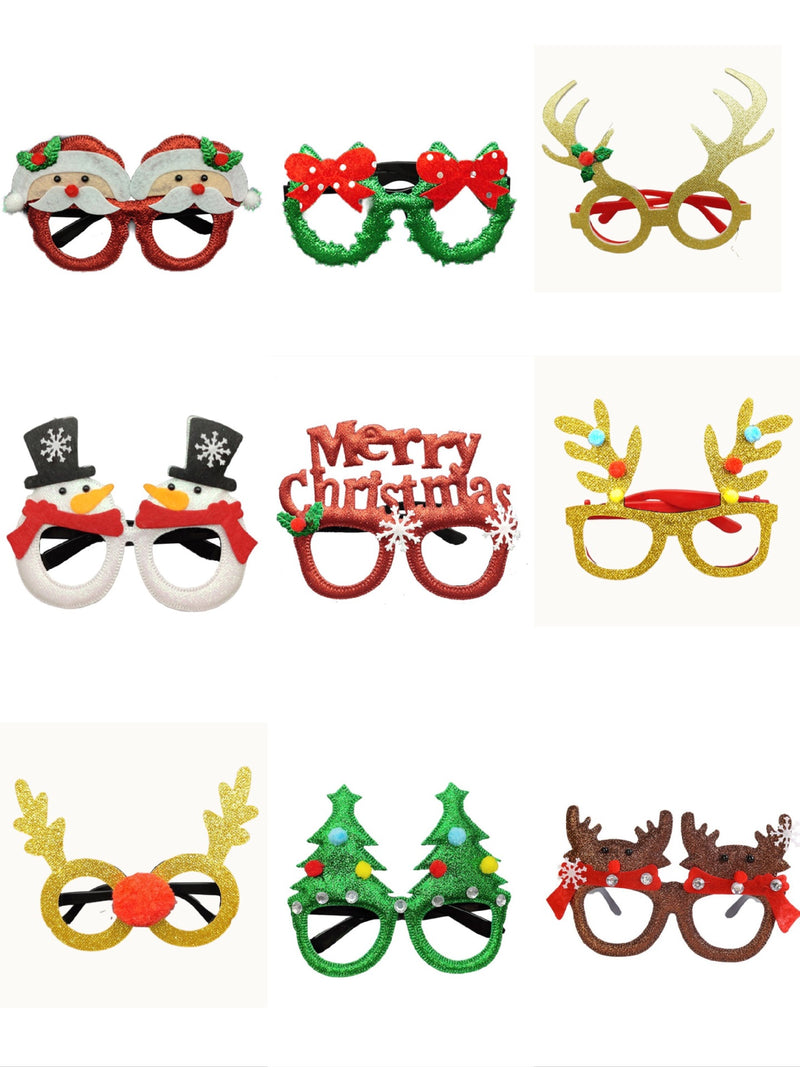 New Christmas Cartoon Headband Adult Children Gift Santa Claus Snowman Antlers Glasses Christmas Decoration Glasses