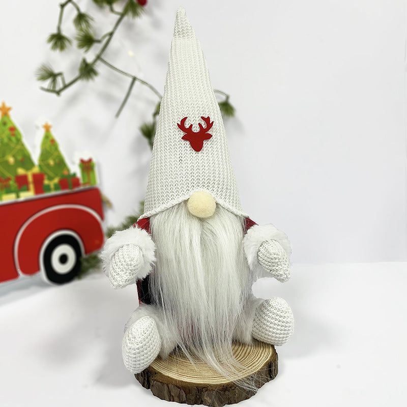 Christmas Decorations Christmas Doll Home Window Christmas Ornaments Red Black Plaid Faceless Old Man Doll