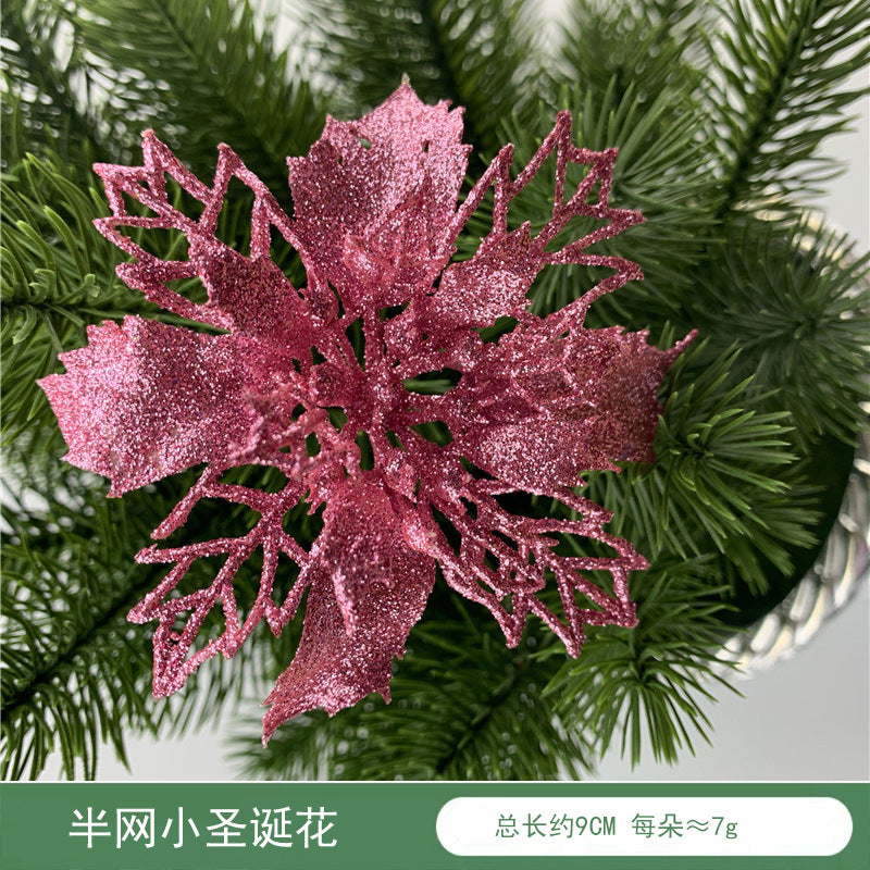 Christmas Decoration Wholesale Christmas Green Onion Powder Belt Hollow Flower Christmas Tree Wreath Ornament Pendant Ornament