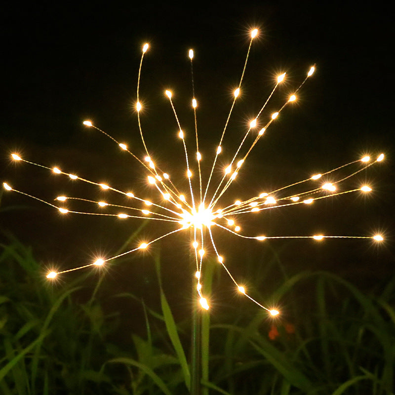 LED Solar Ground Fireworks Lights Outdoor Lawn Garden Christmas Decoration Copper Wire Lights Dandelion Lights