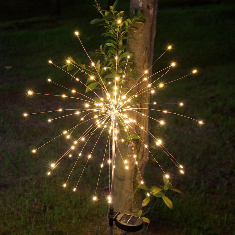 LED Solar Ground Fireworks Lights Outdoor Lawn Garden Christmas Decoration Copper Wire Lights Dandelion Lights