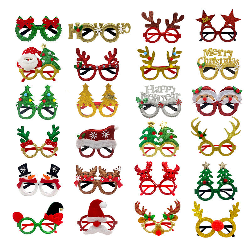 New Christmas Cartoon Headband Adult Children Gift Santa Claus Snowman Antlers Glasses Christmas Decoration Glasses