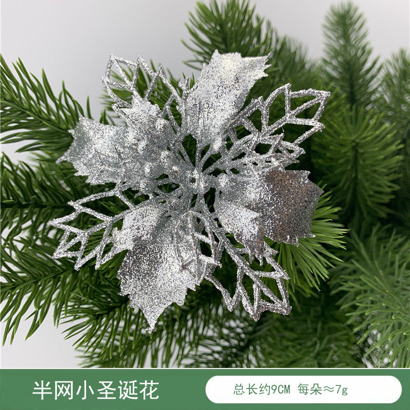 Christmas Decoration Wholesale Christmas Green Onion Powder Belt Hollow Flower Christmas Tree Wreath Ornament Pendant Ornament