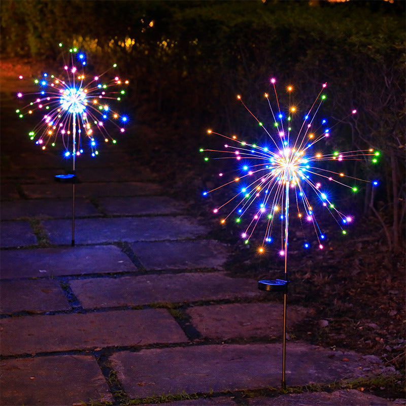 LED Solar Ground Fireworks Lights Outdoor Lawn Garden Christmas Decoration Copper Wire Lights Dandelion Lights