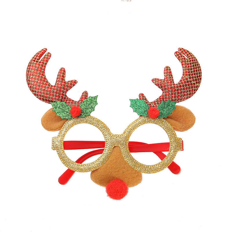 New Christmas Cartoon Headband Adult Children Gift Santa Claus Snowman Antlers Glasses Christmas Decoration Glasses