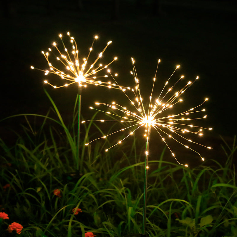 LED Solar Ground Fireworks Lights Outdoor Lawn Garden Christmas Decoration Copper Wire Lights Dandelion Lights