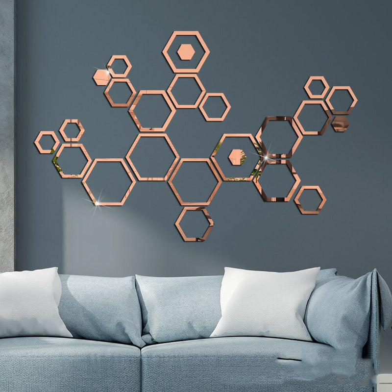 Living Room Hexagon Acrylic Wall Stickers