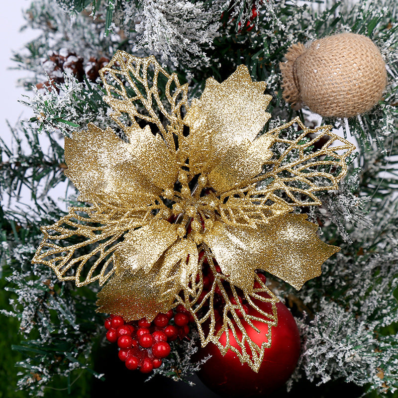 Christmas Decoration Wholesale Christmas Green Onion Powder Belt Hollow Flower Christmas Tree Wreath Ornament Pendant Ornament