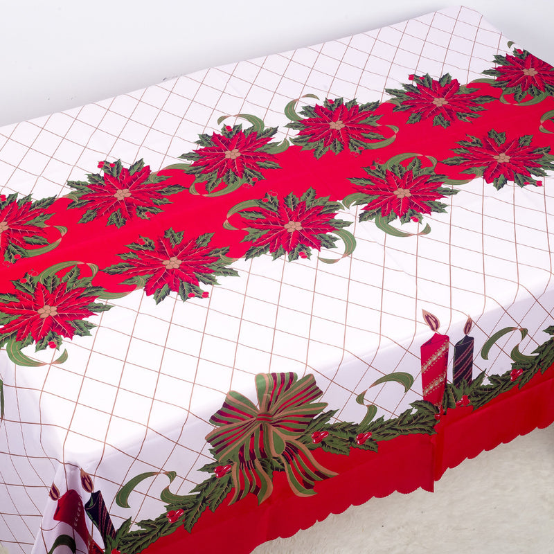 Christmas Decorations Christmas Polyester Printed Tablecloth Christmas Table Decorations Anti-fouling Tablecloth