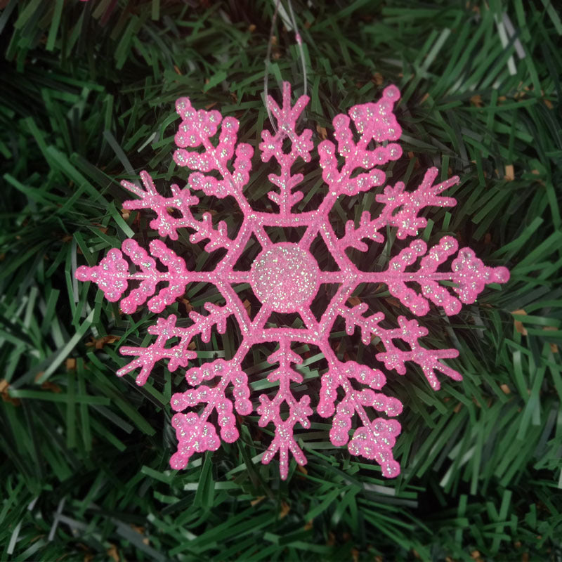 Christmas decorations, acrylic 10CM snowflakes, Christmas necessities, Christmas tree hanger powder wholesale